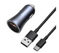 Baseus Chargeur Voiture Pro USB-C/USB-A 40W avec câble Gris