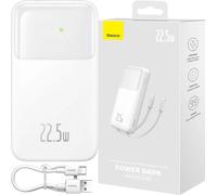 Baseus Comet Series Powerbank avec écran 10000 mAh 22,5 W - blanc + câble USB-A - USB-C