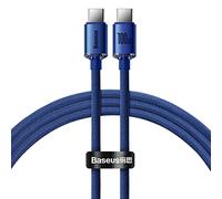 Baseus Câble de chargement Crystal Shine 100W PD Type-C 120 cm Bleu