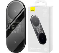 Baseus Digital LED Display Dual Wireless Charger avec affichage numérique 20W noir (WXSX010101)