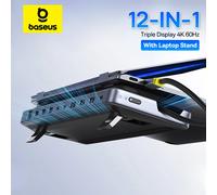 Baseus EH3 Hub USB C 12 en 1 HDMI DP 4K 60Hz Triple affichage 3.2 pour ordinateur portable MacBook PD 100W HUB de Type C avec Station d'accueil sur support EH3 12-in-1
