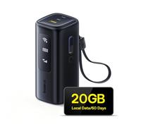 Baseus EnerGeek MiFi Batterie externe portable 67 W 20 000 mAh Batterie externe magnétique USB C, câble de charge rétractable (4G/LTE jusqu'à 150 Mbit/s téléchargement/50 Mbit/s, hotspot) pour voyage