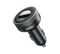 Baseus Energy Column CCLH-01 Chargeur Allume-cigare Intérieur Smartphone Noir, 2x USB 2.0, 12-24V, 5V/17W max., Lecteur Cartes, Écran intégré.