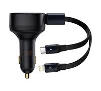 Baseus Chargeur de téléphone de voiture CGTX000001 Type-C et Lightning 30W Noir