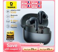 Baseus EP10 Pro ANC écouteurs sans fil Bluetooth 6.0 écouteurs 50dB casque adaptatif en temps réel 6 micro haute résolution LDAC IP55 écouteurs Black