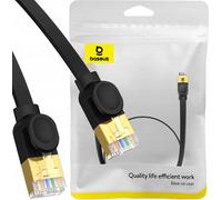 Baseus Ethernet Rj45 Flat Cable, Gigabit, Cat.7, 2 M (Black)