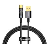 Baseus Explorer Series Câble de données à charge rapide avec mise hors tension automatique USB vers Type-C 100W 1m Noir