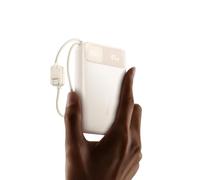 Baseus FC11 Powerbank 45W 20000mAh avec 2 Câbles USB-C Intégrés, Batterie Externe Charge Rapide avec écran LED, Mini Power Bank pour iPhone 17/16/15/14 Pro Max, iPad, Samsung, Blanc