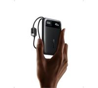 Baseus FC11 Powerbank Compact 45W 10000mAh avec 2 Câbles USB-C Intégrés, CCC Certifiée Batterie Externe PD Charge Rapide, Mini Power Bank pour iPhone 17/16/15 Pro Max, Samsung Galaxy S25/S24, Noir