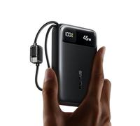 Baseus FC11 Powerbank Compact 45W 20000mAh avec 2 Câbles USB-C Intégrés, CCC Certifiée Batterie Externe PD Charge Rapide, Mini Power Bank pour iPhone 17/16/15 Pro Max, Samsung Galaxy S25/S24, Noir