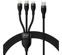 Baseus Baseus Flash Series 2 câble de charge rapide 3 en 1 USB-A vers USB-C / Lightning / Micro-USB 100 Watt 1,5 mètres Noir