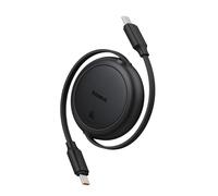 Baseus Free2Pull Mini Câble rétractable USB-C vers USB-C, 60 W PD, 1 m, Noir