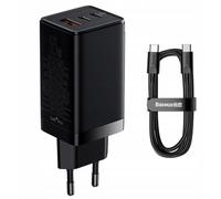 Chargeur secteur Baseus GaN3 Pro 1x ports USB-A + 2x ports USB-C 65W (Noir)