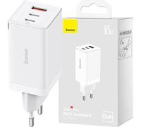 Baseus Gan5 Pro Wall Charger 2xusb-C + Usb, 65w (White)