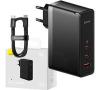 Baseus GaN5 Pro Quick Travel Charger / Chargeur, 2x USB-C + USB, 140W, noir