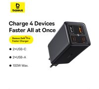 Baseus GaN6 Pro Chargeur rapide Gallium Nitride 2C + 2U 100 W - Noir Stellaire
