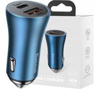 Baseus Golden Contactor Pro Chargeur de voiture, Usb + Usb-C, Qc4.0+, Pd, Scp, 40W (Bleu)