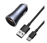 Baseus Chargeur Voiture Pro USB-C/USB-A 40W avec câble Gris