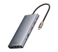 Baseus USB C HUB double HDMI 8K 4K adaptateur 10 en 1 USB 3.2 10Gbps séparateur avec RJ45 SD TF Type C PD 100W pour MacBook Pro Air HUB 13-in-1 2HDMI 1DP 4K