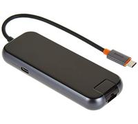 Baseus Hub 5 en 1 série AcmeJoy USB-C vers 2 x USB 3.0 + USB 2.0 + USB-C PD + RJ45 (Gris foncé)