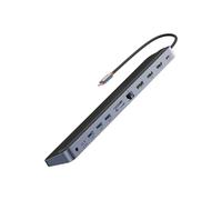 Adaptateur WKSX030213 Type-C Conversion HDMI*2+USB3.0*3+PD*1+DP*1+SD/TF*1+RJ45*1+Type-C Data*1+3.5mm*1 Noir