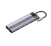 hub multifonction metal gleam 11en1 usb type-c 3x usb 3.2 gen 1 5gbps / usb type-c pd 100w / mini jack 3,5 mm aux / vga full hd 60hz / 2x hdmi 4k