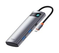 Adaptateur 7 in 1 Type-C vers 2xUSB3.0+HDMI+PD+TF+SD+USB-C Grise