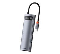 Baseus Station d'accueil Metal Gleam 8-en-1 – USB‑C PD 100W, HDMI 4K 30 Hz, SD/microSD