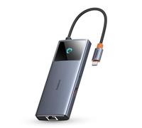 Baseus Hub USB C 10Gbps Adaptateur USB 3.2 avec Ethernet RJ45, 4K@60Hz HDMI, 2 USB-A, USB-C, 100W PD, 6 en 1 Station d'accueil pour iPhone 15, Ordinateur Portable MacBook/Surface/Dell/iPad/Steam Deck