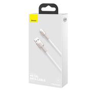 Baseus Lightning Cafule Series Metal Data Cable 2.4a 1m White (caljk-
