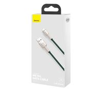 cafule series metal data usb lightning cable 2,4 a 2 m vert (caljk-b06)