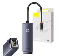 Baseus Lite Series Adaptateur USB Type C - RJ45 LAN femelle 1000Mbps noir (WKQX000313)