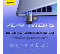 Baseus Lite Series Lecteur de Cartes SD/TF USB-A - Gris