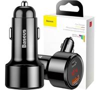 Baseus Magic Usb + Usb-C Qc 4.0 Pd 45W Chargeur de voiture (Noir)
