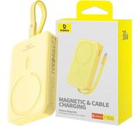Baseus - Batterie externe Magnétique Mini (P1002210BY23-00) - MagSafe, 2x USB-C, Lightning, 30W, 10000mAh - Jaune