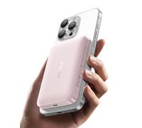 Baseus MagSafe Powerbank 10.000 mAh, Qi2-certifié 15 W de Charge Ultra-Rapide sans Fil, PD 22,5 W de Charge Filaire, Portable Batterie Externe pour téléphone Portable iPhone 16/15/14/13/12, Rose