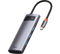 Baseus Hub USB-C 5-en-1, Charge 100W, HDMI, Finition Métal Gris