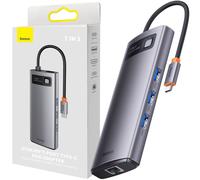 Baseus Metal Gleam Series 7-in-1 Hub, USB-C vers 3x USB 3.0 + 2x HDMI + USB-C PD + Ethernet RJ45