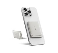 Baseus Mini MagSafe Powerbank 5000 mAh Certifié Qi2 avec Support Pliable, PD 20 W, magnétique, USB C, sans Fil, Compatible avec iPhone 17/16/15/14/13/12/Pro Max, Titane