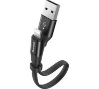 Baseus Nimble flaches USB / Lightning Kabel Ladekabel mit Kabel Clip 2A 0,23M schwarz (CALMBJ-B01)