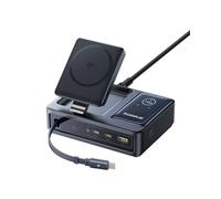 Baseus NOMOS Câble de Chargement 5 en 1 140W avec Chargeur USB-C 15W Qi2.0 MagSafe - Type C Einziehbares, 2 Ports USB-C, 1 Port USB-A avec Digitale Anzeige pour iPhone