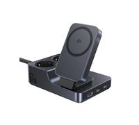 Baseus Nomos multiprise USB-C 67W, Chargeur Mural avec Prise et Recharge sans Fil magnétique Qi2, Chargeur PD Portable pour MacBook, iPad, iPhone 16/15, Galaxy S25 Ultra, Maison, Bureau, Voyage