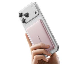 Baseus Picogo AM41 Powerbank, Ultra Slim 5000mAh Magsafe Powerbank, Charge Rapide PD 20 W, Portable, Batterie Externe Magnétique sans Fil avec câble USB-C pour iPhone 17/16/15/14/13/12, Rose