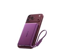 Baseus Picogo AM52 Batterie Externe Qi2.2 Magsafe 10 000 mAh, 25 W sans Fil, Charge Rapide PD 45 W, câble USB C intégré, Batterie Externe magnétique pour iPhone 17/16/15/14/13, Rouge Cerise foncé