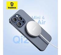 Baseus Qi2 15W chargeur sans fil magnétique Mini chargeur de téléphone à charge rapide pour iPhone 16 15 14 13 Pro Max Silver