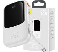 Baseus Qpow Powerbank 10000mAh câble USB Type-C intégré 22.5W Quick Charge SCP AFC FCP blanc (PPQD020102)