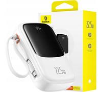Baseus Qpow Pro+ Powerbank 20000mAh 22.5W avec câble USB-C intégré et écran - Blanc
