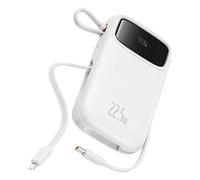 Baseus Qpow2 Dual-Cable Digital Display Fast Charge Power Bank 10000mAh 22.5W Stellar White Lithium Polymère (LiPo) Blanc