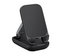 Baseus Seashell Series Support de téléphone pliable noir - Support de téléphone portable entièrement réglable - Compatible avec téléphones 14, 13, 12, 11 Pro Xs Max Xr X 8, tablettes (7-10") (noir)