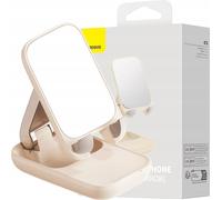 Baseus Seashell Series - Support de téléphone portable ajustable avec miroir intégré, beige